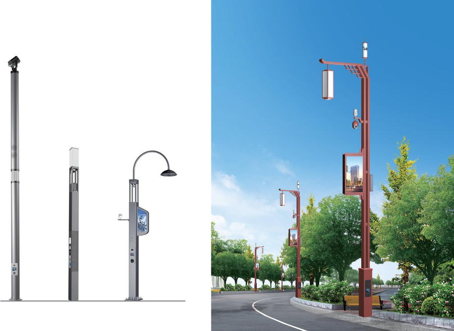 Smart 5G multi-function poles with CCTV, Wi-Fi & signage