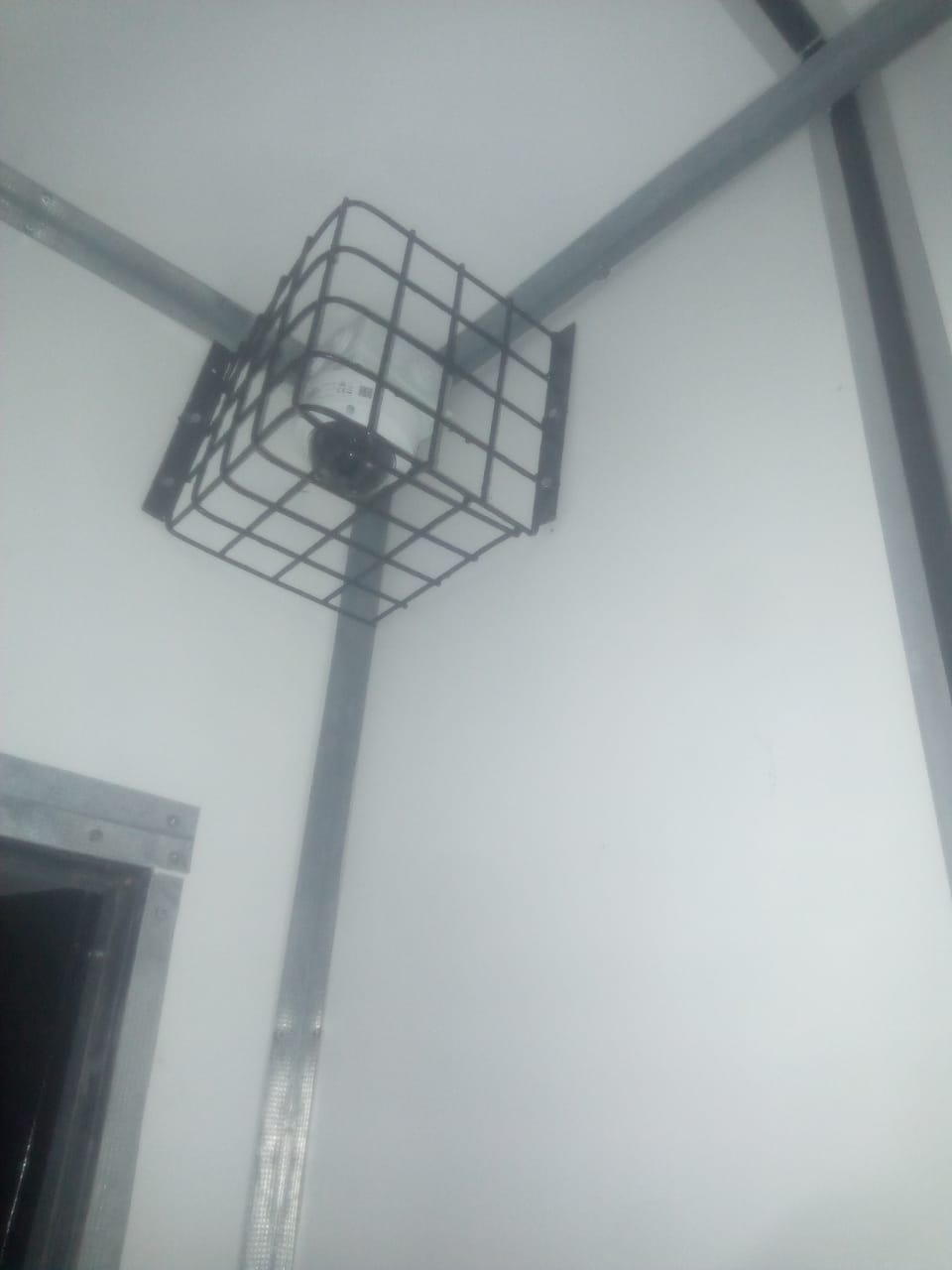 Caged external CCTV housing — perimeter security